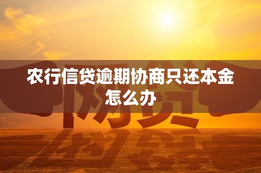 农行信贷逾期协商只还本金怎么办