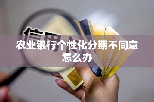 农业银行个性化分期不同意怎么办