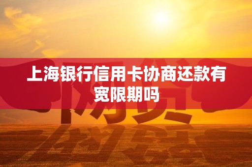 上海银行信用卡协商还款有宽限期吗