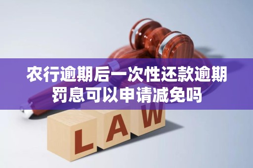 农行逾期后一次性还款逾期罚息可以申请减免吗