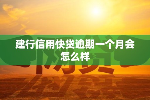 建行信用快贷逾期一个月会怎么样