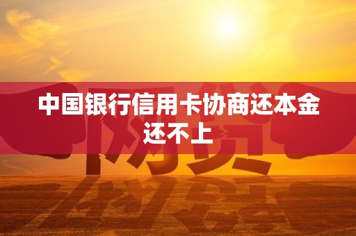 中国银行信用卡协商还本金还不上