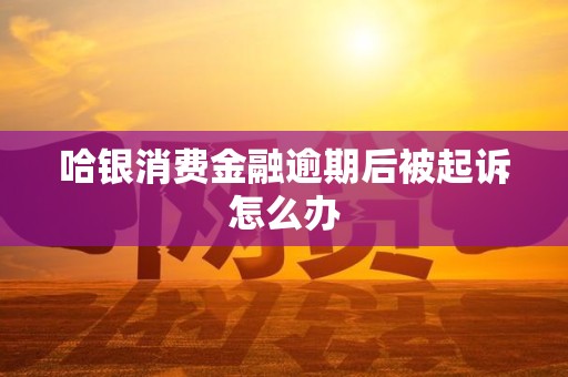 哈银消费金融逾期后被起诉怎么办 哈银消费金融逾期后被起诉怎么办