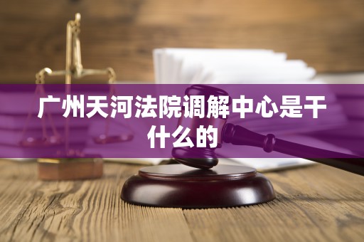广州天河法院调解中心是干什么的 广州天河法院调解中心是干什么的