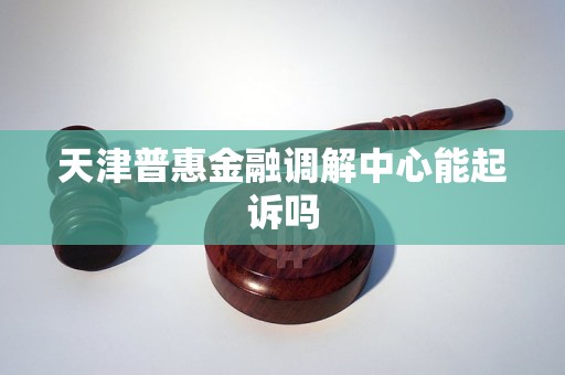 天津普惠金融调解中心能起诉吗