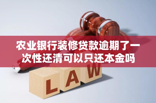 农业银行装修贷款逾期了一次性还清可以只还本金吗