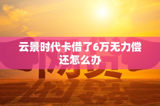 云景时代卡借了6万无力偿还怎么办