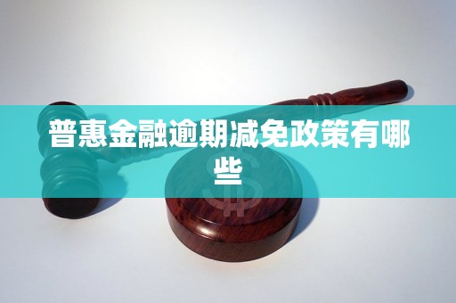 普惠金融逾期减免政策有哪些