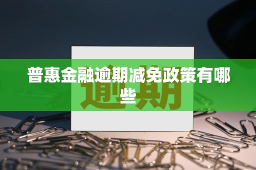 普惠金融逾期减免政策有哪些