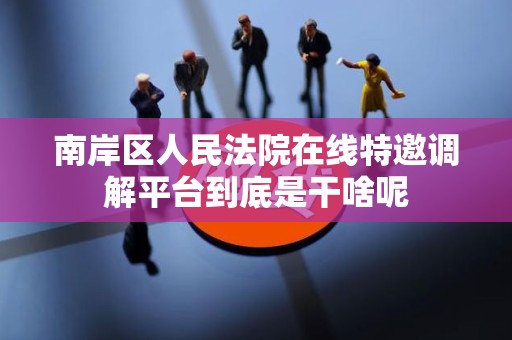 南岸区人民法院在线特邀调解平台到底是干啥呢 南岸区人民法院在线特邀调解平台到底是干啥呢