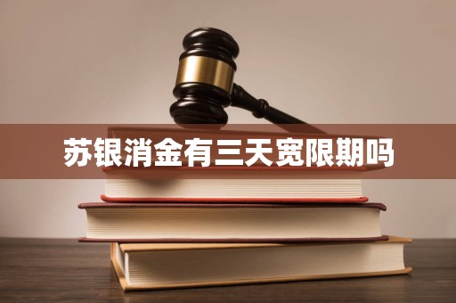 苏银消金有三天宽限期吗 苏银消金有三天宽限期吗