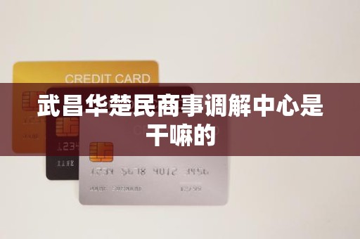 武昌华楚民商事调解中心是干嘛的