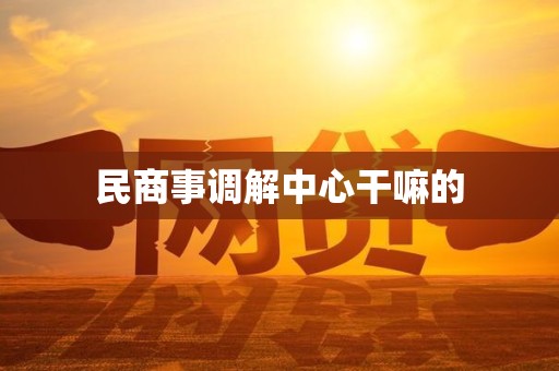 民商事调解中心干嘛的 民商事调解中心干嘛的