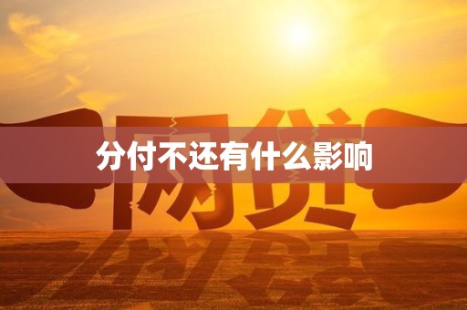 分付不还有什么影响