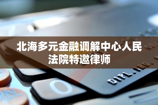 北海多元金融调解中心人民法院特邀律师