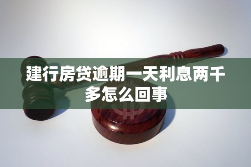 建行房贷逾期一天利息两千多怎么回事