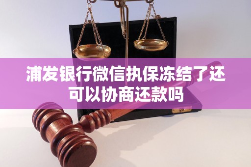 浦发银行微信执保冻结了还可以协商还款吗