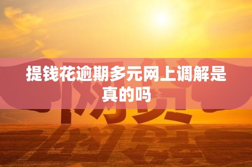 提钱花逾期多元网上调解是真的吗 提钱花逾期多元网上调解是真的吗