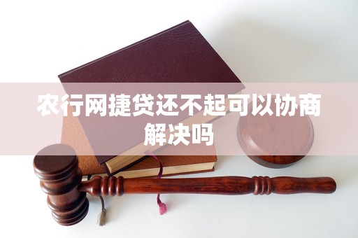 农行网捷贷还不起可以协商解决吗 农行网捷贷还不起可以协商解决吗