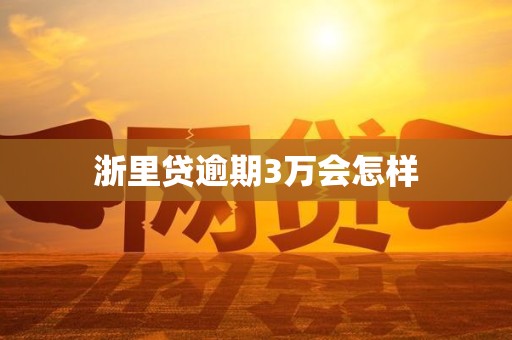 浙里贷逾期3万会怎样