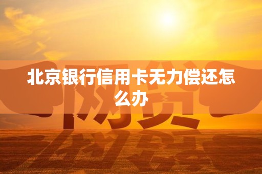 北京银行信用卡无力偿还怎么办