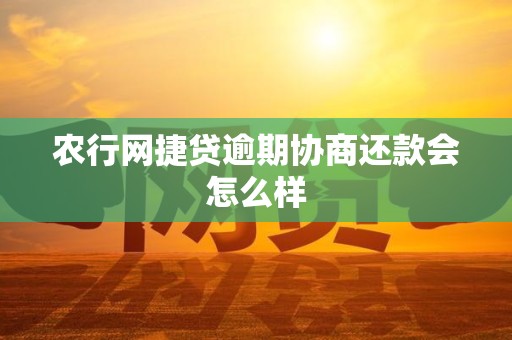 农行网捷贷逾期协商还款会怎么样 农行网捷贷逾期协商还款会怎么样