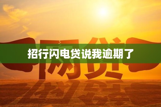 招行闪电贷说我逾期了 招行闪电贷说我逾期了