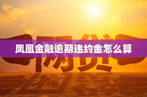凤凰金融逾期违约金怎么算 凤凰金融逾期违约金怎么算