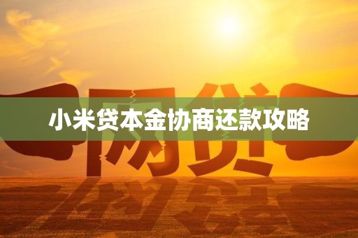小米贷本金协商还款攻略