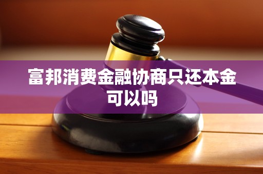 富邦消费金融协商只还本金可以吗