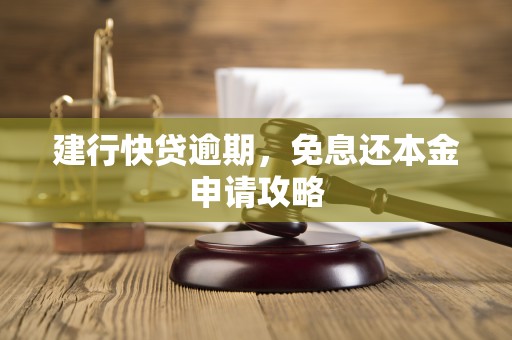建行快贷逾期，免息还本金申请攻略
