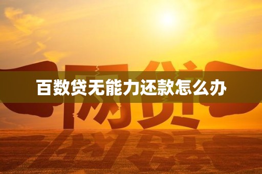 百数贷无能力还款怎么办