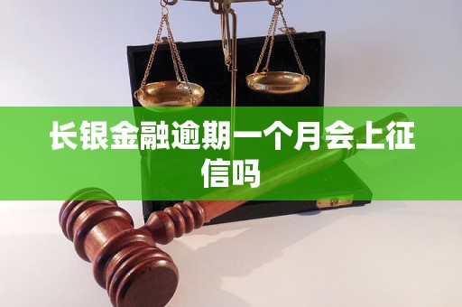 长银金融逾期一个月会上征信吗