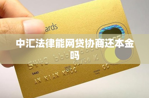 中汇法律能网贷协商还本金吗