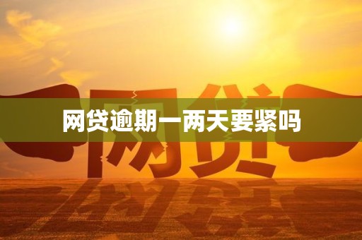 网贷逾期一两天要紧吗