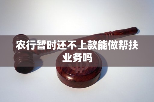 农行暂时还不上款能做帮扶业务吗