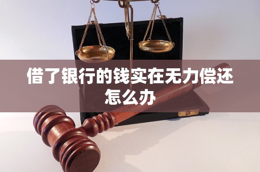 借了银行的钱实在无力偿还怎么办