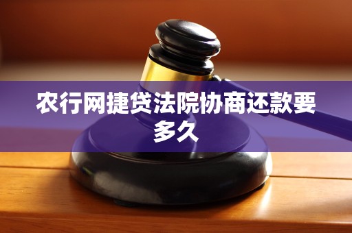 农行网捷贷法院协商还款要多久