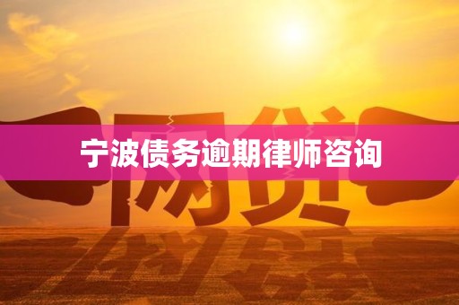 宁波债务逾期律师咨询 宁波债务逾期律师咨询
