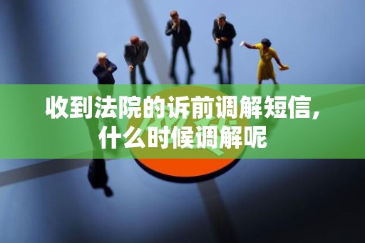 收到法院的诉前调解短信,什么时候调解呢