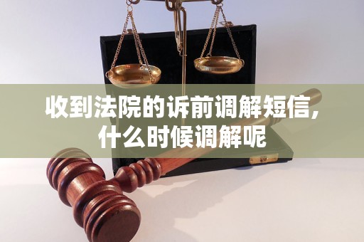 收到法院的诉前调解短信,什么时候调解呢