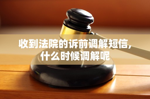 收到法院的诉前调解短信,什么时候调解呢