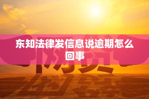 东知法律发信息说逾期怎么回事 东知法律发信息说逾期怎么回事