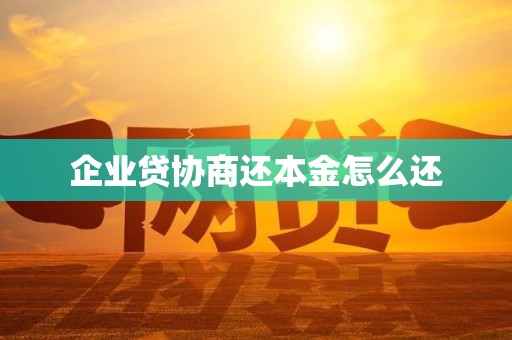 企业贷协商还本金怎么还