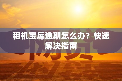 租机宝库逾期怎么办？快速解决指南