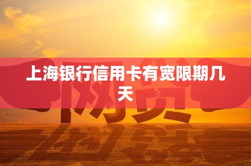 上海银行信用卡有宽限期几天