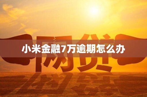 小米金融7万逾期怎么办