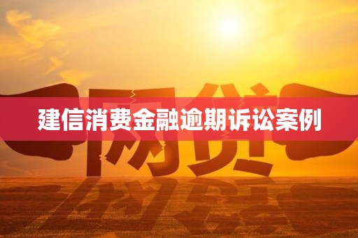 建信消费金融逾期诉讼案例