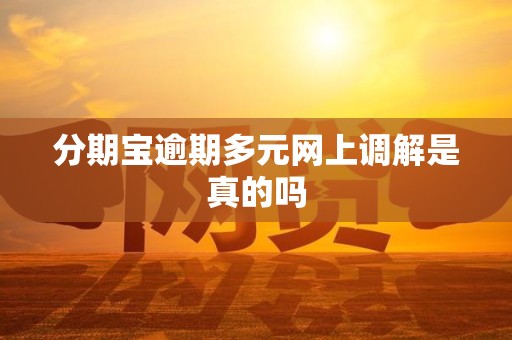 分期宝逾期多元网上调解是真的吗