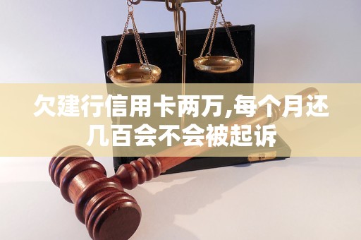 欠建行信用卡两万,每个月还几百会不会被起诉 欠建行信用卡两万,每个月还几百会不会被起诉
